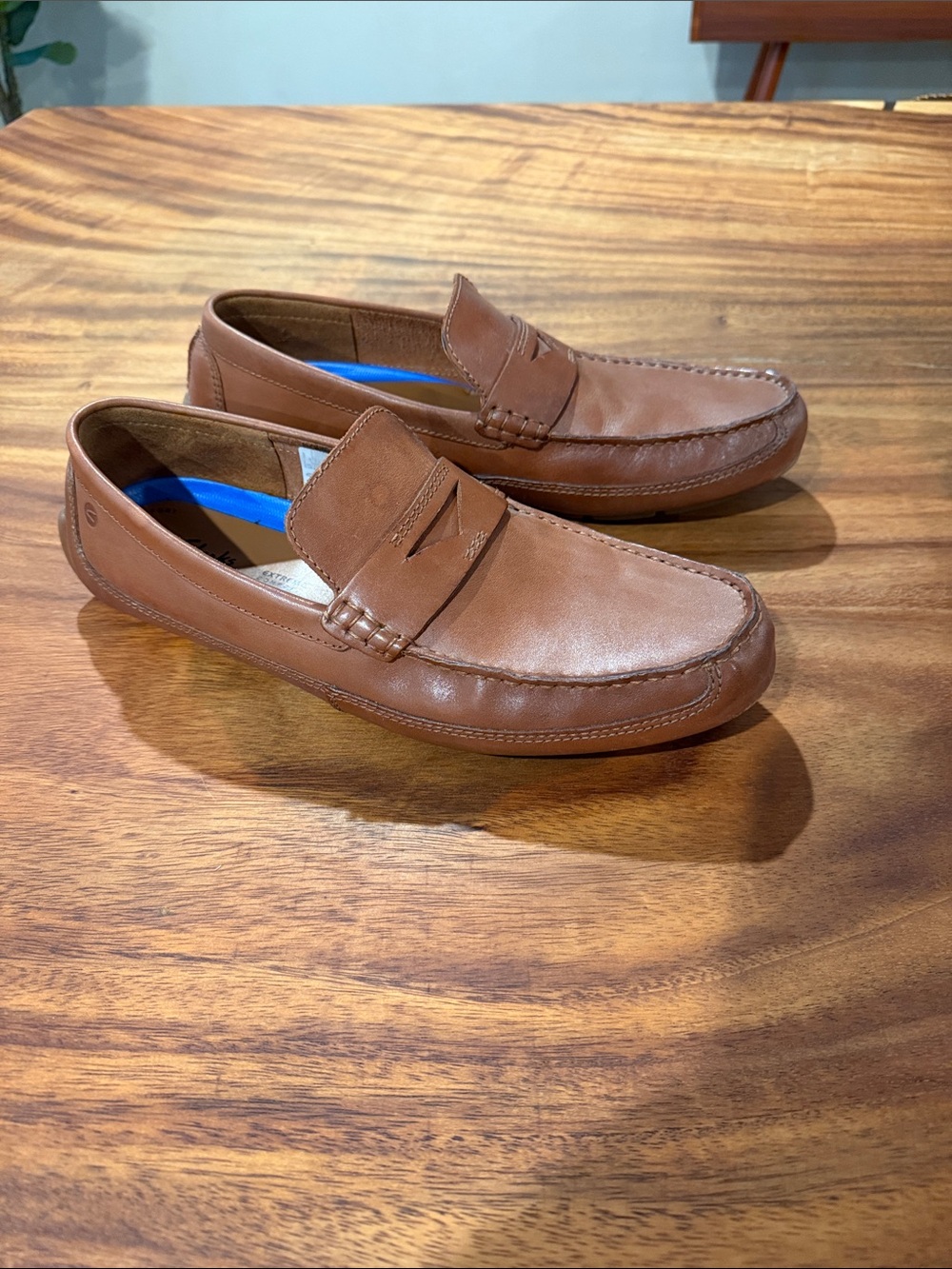 Clarks Men's Tan Leather Penny Loafers